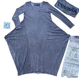 LUKKAA Exclusive Damson Lagenlook Witchy Artsy Dress Sz S